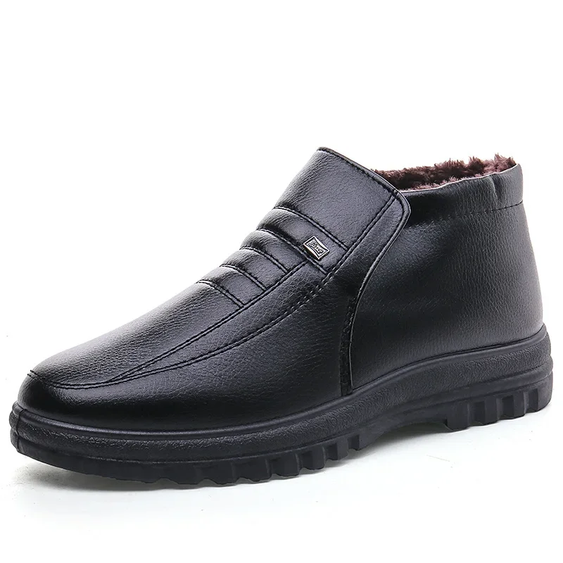 Men'S Shoes Temu - Plus Size Herenlaarzen Winter Warme Katoenen