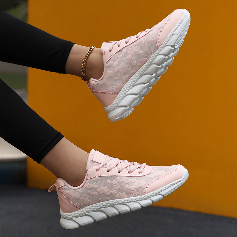 Mesh Trainer Breathable - Dames Casual Sneakers Ademende veterschoenen met