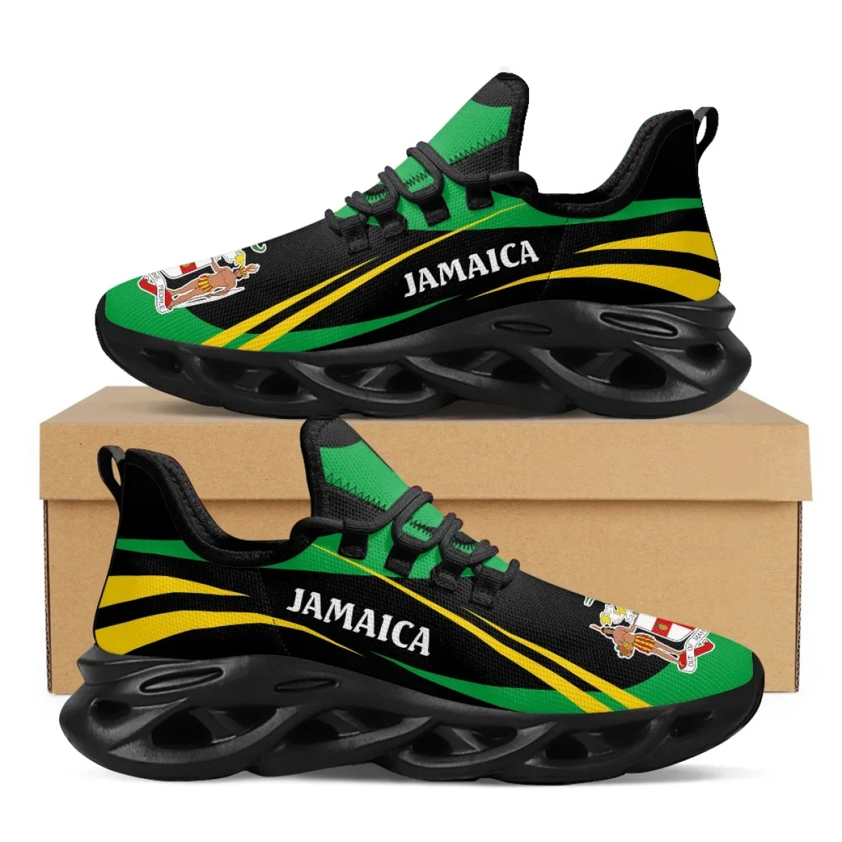 Mesh Trainer Breathable - Jamaica Vlag Print Schoenen Mannen Sneakers