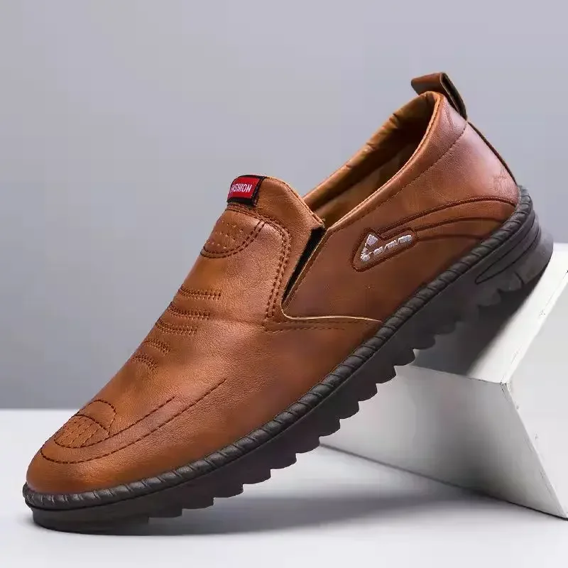 Men'S Shoes Temu - Leren herenschoenen Vrijetijdsschoenen Instapper Zacht leer