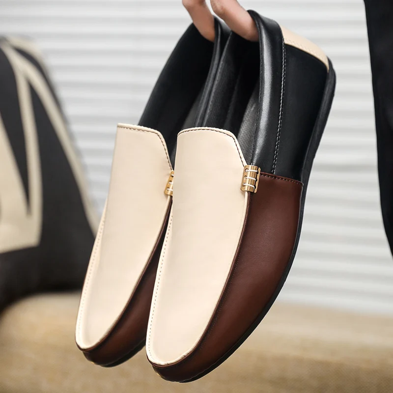 Men'S Shoes Temu - Mode lederen loafers voor heren Platte