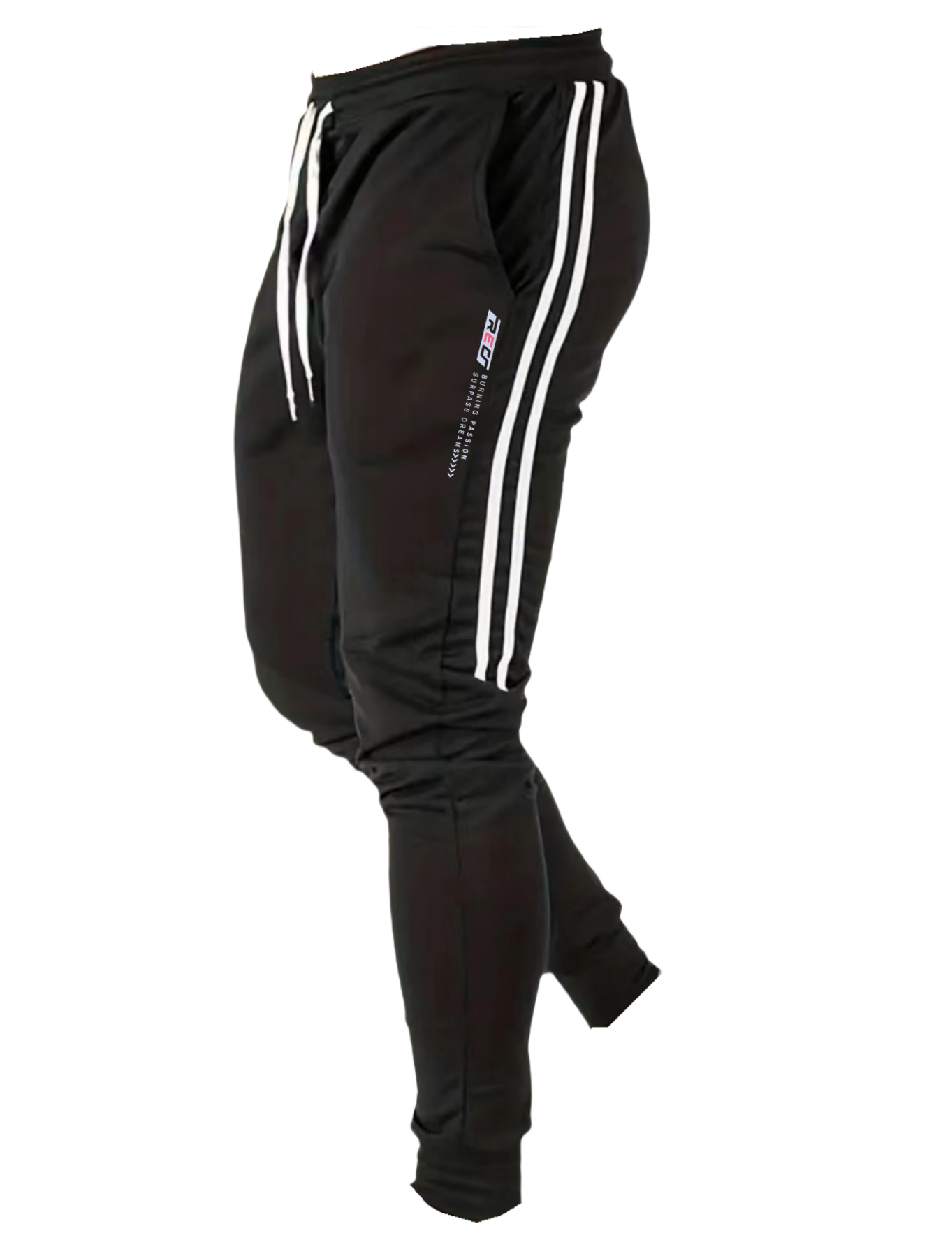 Men Shoes Joggers - Heren Joggingbroek met elastische tailleband, zijprintlogo,